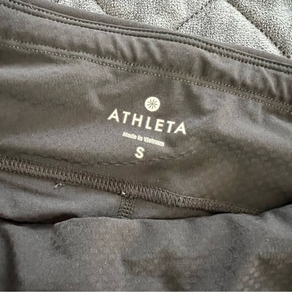 Athleta Leggings Women Small Black Crop Capri Athletic Pockets Run Yoga Gym    Y - Picture 7 of 9